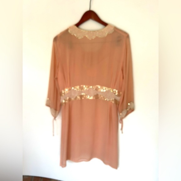 Lotus London silk beaded dress orange salmon - Picture 2 of 6